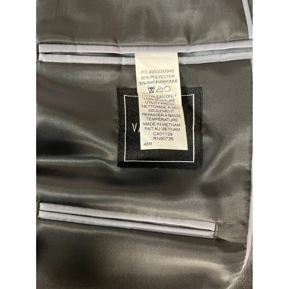 Unbranded Two Piece Suit Mens 48R Charcoal Grey Business Formal Blazer